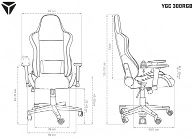 Крісло Yenkee YGC 300RGB STARDUST Gaming chair-48-зображення