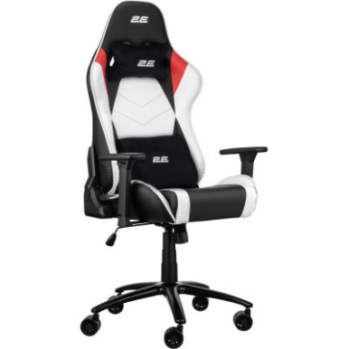 Кресло 2E GAMING BUSHIDO II, ПУ кожа, 3D-Armrests, чёрно-белый-12-изображение