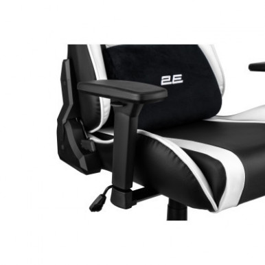 Кресло 2E GAMING BUSHIDO II, ПУ кожа, 3D-Armrests, чёрно-белый-14-изображение