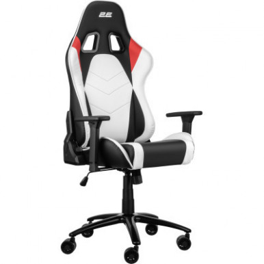 Кресло 2E GAMING BUSHIDO II, ПУ кожа, 3D-Armrests, чёрно-белый-18-изображение