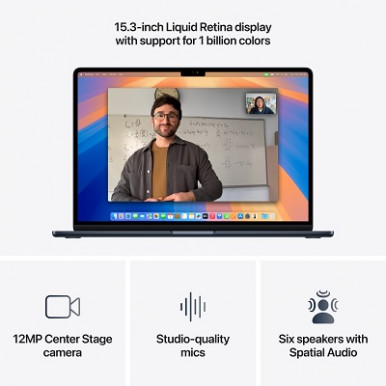 Ноутбук Apple MacBook Air 15.3" M4 16/256GB 2025 (MW1L3UA/A) Midnight-15-зображення