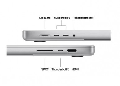 Ноутбук Apple MacBook Pro 16" M4 Pro 24/512GB 2024 (MX2T3UA/A) Silver-14-зображення
