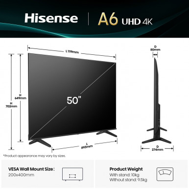 LED-телевизор Hisense 50A6Q-7-изображение