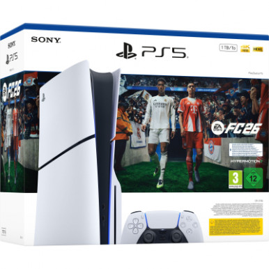 Ігрова консоль Sony Playstation 5 Slim Blu-ray 825GB (+EA SPORTS FC 26) (1000049854)-10 Ігрова консоль Sony Playstation 5 Slim Blu-ray 825GB (+EA SPORTS FC 26) (1000049854)-10-зображення