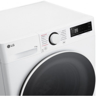 Пральна машина LG фронтальна, 11кг, 1400, A, 57см, дисплей, пара, інвертор, білий-21-зображення