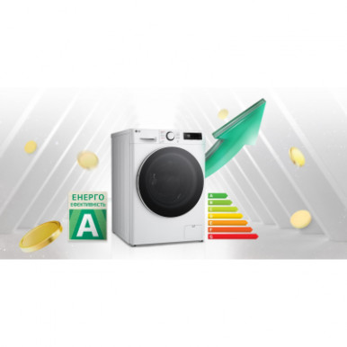 Пральна машина LG фронтальна, 11кг, 1400, A, 57см, дисплей, пара, інвертор, білий-30-зображення