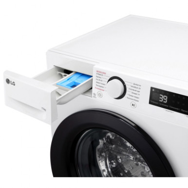Пральна машина LG фронтальна, 11кг, 1400, A, 57см, дисплей, пара, інвертор, білий-22-зображення