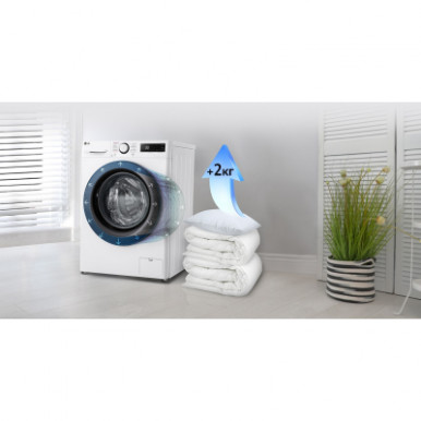 Пральна машина LG фронтальна, 11кг, 1400, A, 57см, дисплей, пара, інвертор, білий-27-зображення