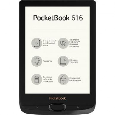 Електронна книга PocketBook 616, Black(PB616-H-CIS)-8-изображение