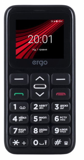 Моб.телефон Ergo F186 Solace Dual Sim (black)-14-изображение