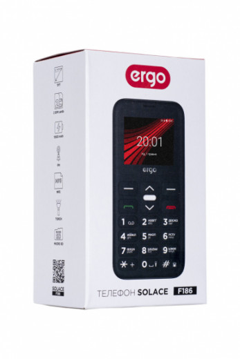Моб.телефон Ergo F186 Solace Dual Sim (black)-17-изображение