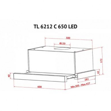 Витяжка кухонна Perfelli TL 6212 C WH 650 LED (TL6212CWH650LED)-15-зображення