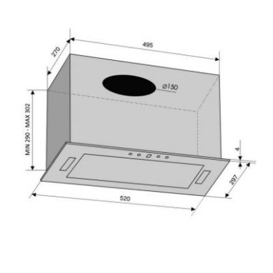 Витяжка кухонна Ventolux PUNTO 52 BG (1000) TRC MM (PUNTO52BG(1000)TRCMM)-7-зображення
