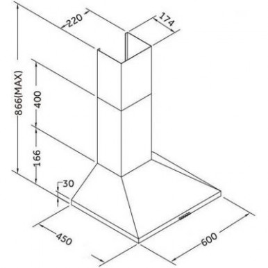 Вытяжка кухонная Pyramida KSX 60 BL (KSX60BL)-3-изображение