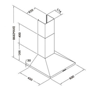 Витяжка кухонна Pyramida BF 60 M BL (BF60MBL)-3-зображення
