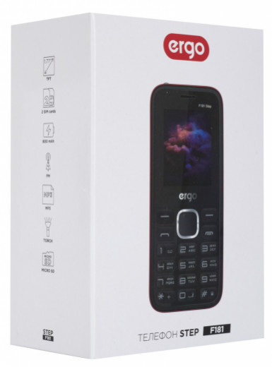 Моб.телефон Ergo F181 Step Dual Sim (чорний)-30-изображение
