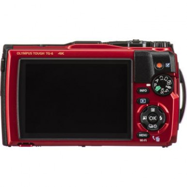 Цифровий фотоапарат Olympus TG-6 Red (Waterproof - 15m; GPS; 4K; Wi-Fi) (V104210RE000)-9-зображення