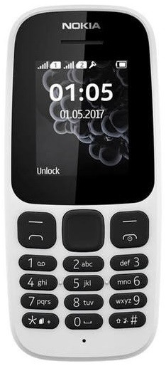 Мобильный телефон Nokia 105 Dual Sim White-1-изображение