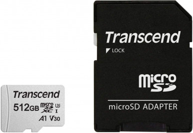 Карта памяти Transcend 300S microSDXC 512GB UHS-I U3 (TS512GUSD300S-A) + SD адаптер-2-изображение
