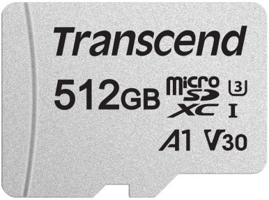 Карта памяти Transcend 300S microSDXC 512GB UHS-I U3 (TS512GUSD300S-A) + SD адаптер-3-изображение