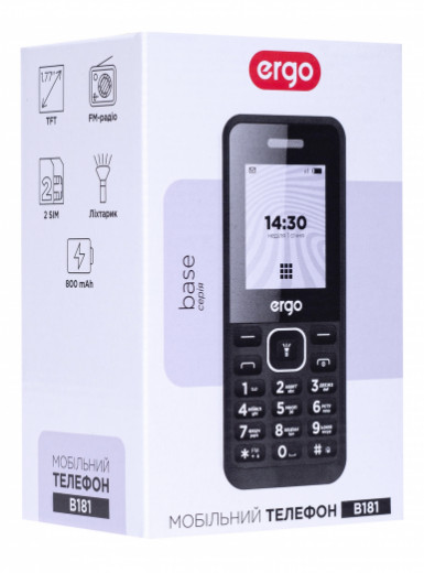 Мобільний телефон ERGO B181 Dual Sim Black-17-зображення