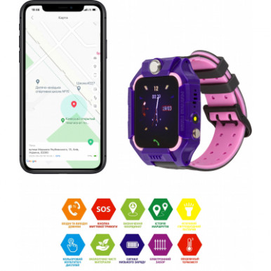 Смарт-часы Discovery D3000 THERMO LED Light purple Детские смарт часы-телефон с т (dscD3000thprpl)-10-изображение