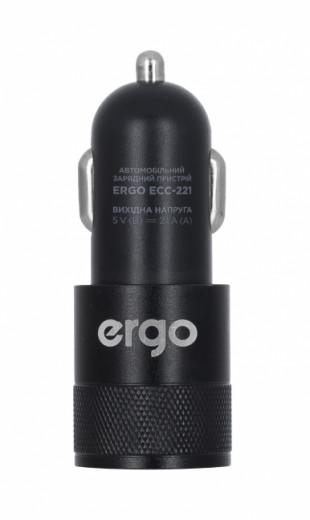 Авто зарядка ERGO ECC-221 2.1A 2xUSB Car Charger Black-6-изображение