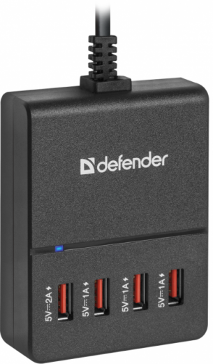 Сетевое зарядное устройство Defender UPA-40 4 порта USB, 5V / 5A (83537)-3-изображение