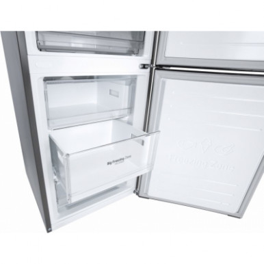 Холодильник с нижн. мороз. камерою LG GA-B459CLWM, 186х68х60см, 2 дв., Холод.відд. - 234л, Мороз. відд. - 107л, A++, NF, Інв., Зовнішній дисплей, Платиново-сірий-15-зображення