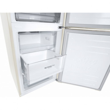 Холодильник с нижн. мороз. камерою LG GA-B459CEWM, 186х68х60см, 2 дв., Холод.відд. - 234л, Мороз. відд. - 107л, A++, NF, Інв., Зовнішній дисплей, Бежевий-15-зображення