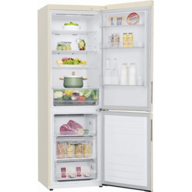 Холодильник с нижн. мороз. камерою LG GA-B459CEWM, 186х68х60см, 2 дв., Холод.відд. - 234л, Мороз. відд. - 107л, A++, NF, Інв., Зовнішній дисплей, Бежевий-18-зображення
