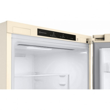 Холодильник с нижн. мороз. камерою LG GW-B509SEJM, 203х68х60см, 2 дв., Холод.відд. - 277л, Мороз. відд. - 107л, A++, NF, Інв., Зона свіжості, Внутр. дисплей, Бежевий-15-зображення