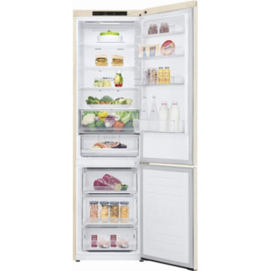 Холодильник с нижн. мороз. камерою LG GW-B509SEJM, 203х68х60см, 2 дв., Холод.відд. - 277л, Мороз. відд. - 107л, A++, NF, Інв., Зона свіжості, Внутр. дисплей, Бежевий-21-зображення