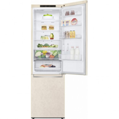 Холодильник с нижн. мороз. камерою LG GW-B509SEJM, 203х68х60см, 2 дв., Холод.відд. - 277л, Мороз. відд. - 107л, A++, NF, Інв., Зона свіжості, Внутр. дисплей, Бежевий-22-зображення