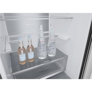 Холодильник с нижн. мороз. камерой LG GW-B509SBUM, 203х68х60см, 2 дв., Холод.відд. - 277л, Мороз. відд. - 107л, A++, NF, Інв., Зона свіжості, Зовнішній дисплей, Чорний матовий-15-зображення