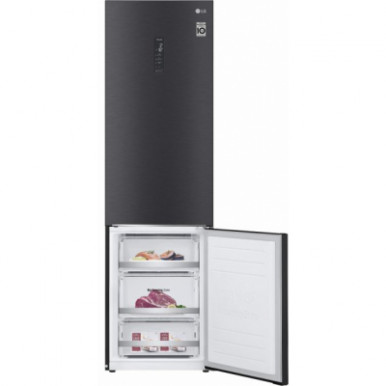 Холодильник с нижн. мороз. камерой LG GW-B509SBUM, 203х68х60см, 2 дв., Холод.відд. - 277л, Мороз. відд. - 107л, A++, NF, Інв., Зона свіжості, Зовнішній дисплей, Чорний матовий-23-зображення