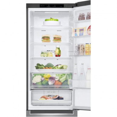 Холодильник з нижн. мороз. камерою LG GW-B509SMJM, 203х68х60см, 2 дв., Холод.відд. - 277л, Мороз. відд. - 107л, A++, NF, Інв., Сірий-15-зображення