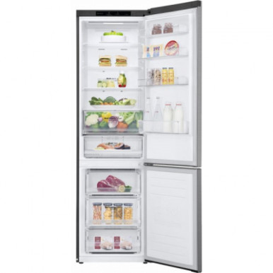 Холодильник з нижн. мороз. камерою LG GW-B509SMJM, 203х68х60см, 2 дв., Холод.відд. - 277л, Мороз. відд. - 107л, A++, NF, Інв., Сірий-20-зображення