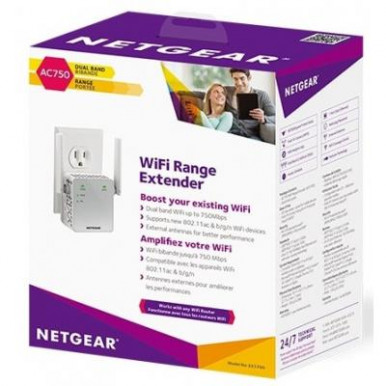 Расширитель WiFi-покрытия NETGEAR EX3700 AC750, 1xFE LAN, 2x внешн. ант.-11-изображение