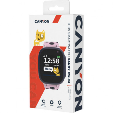 Смарт-часы Canyon CNE-KW34PP Kids smartwatch Sandy, Pink (CNE-KW34PP)-11-изображение