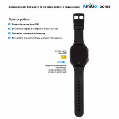 Смарт-годинник Amigo GO008 MILKY GPS WIFI Black (873291)-9-зображення