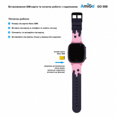 Смарт-часы Amigo GO008 MILKY GPS WIFI Pink (873293)-13-изображение