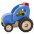 Машинка дерев'яна goki Трактор (синій) 55928G-0-зображення