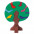 Nic Конструктор дерев'яний Дерево з птахами темне NIC523098-1-зображення